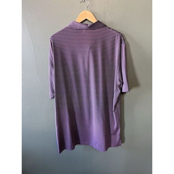 Peter Millar Mens Purple Short Sleeve Striped Golf Sumer Comfort Polo Size Large - Picture 2 of 3